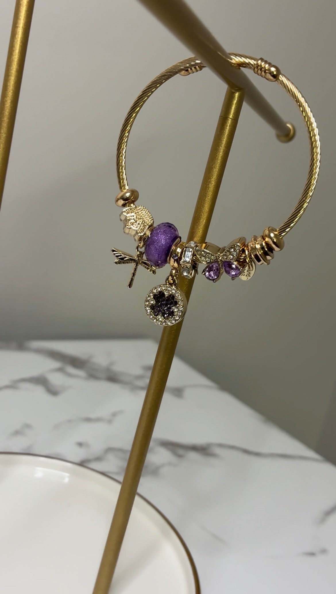 Purple Charm Bracelet