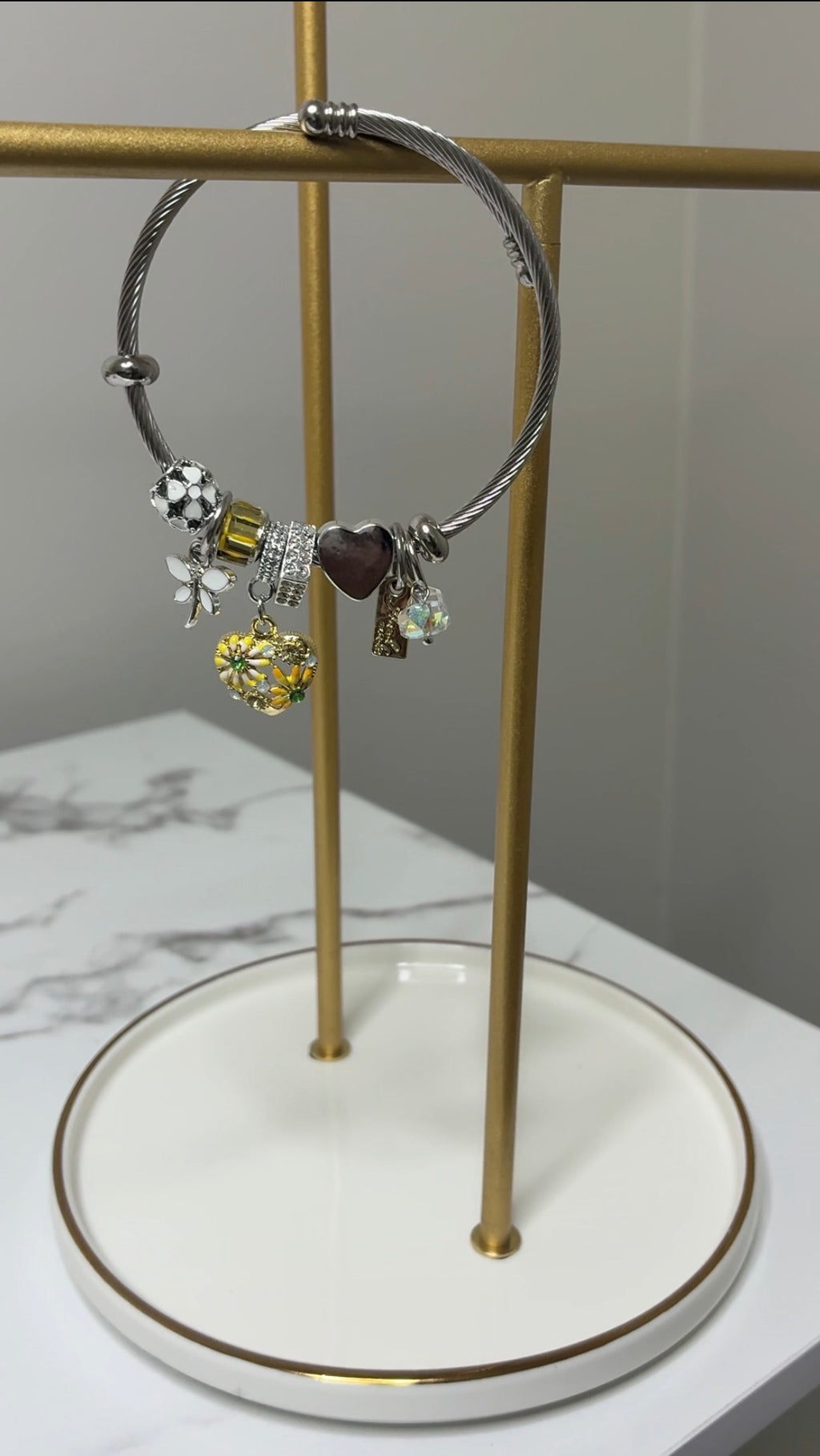 Yellow Charm Bangle