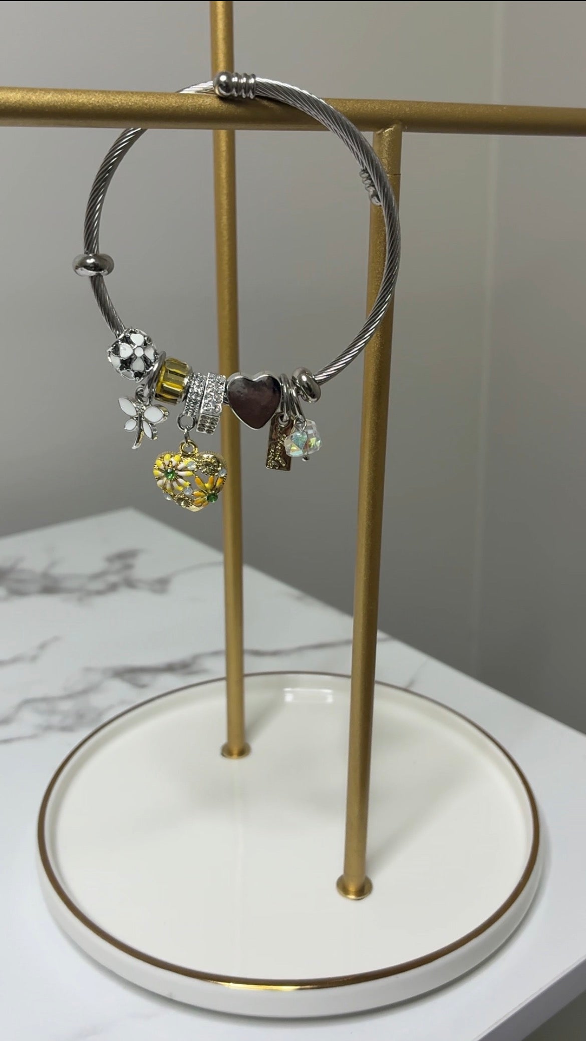Yellow Charm Bangle