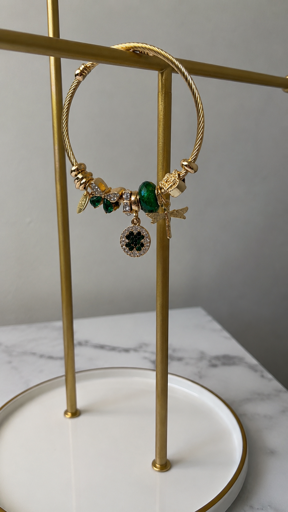 Green Charm Bangle