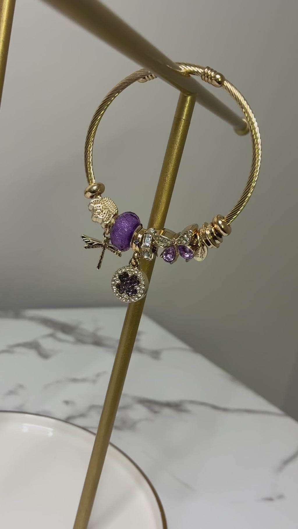 Purple Charm Bracelet
