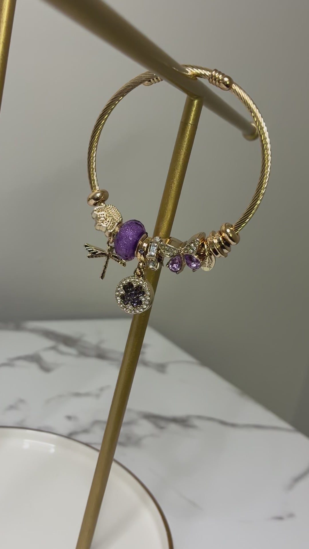 Purple Charm Bracelet