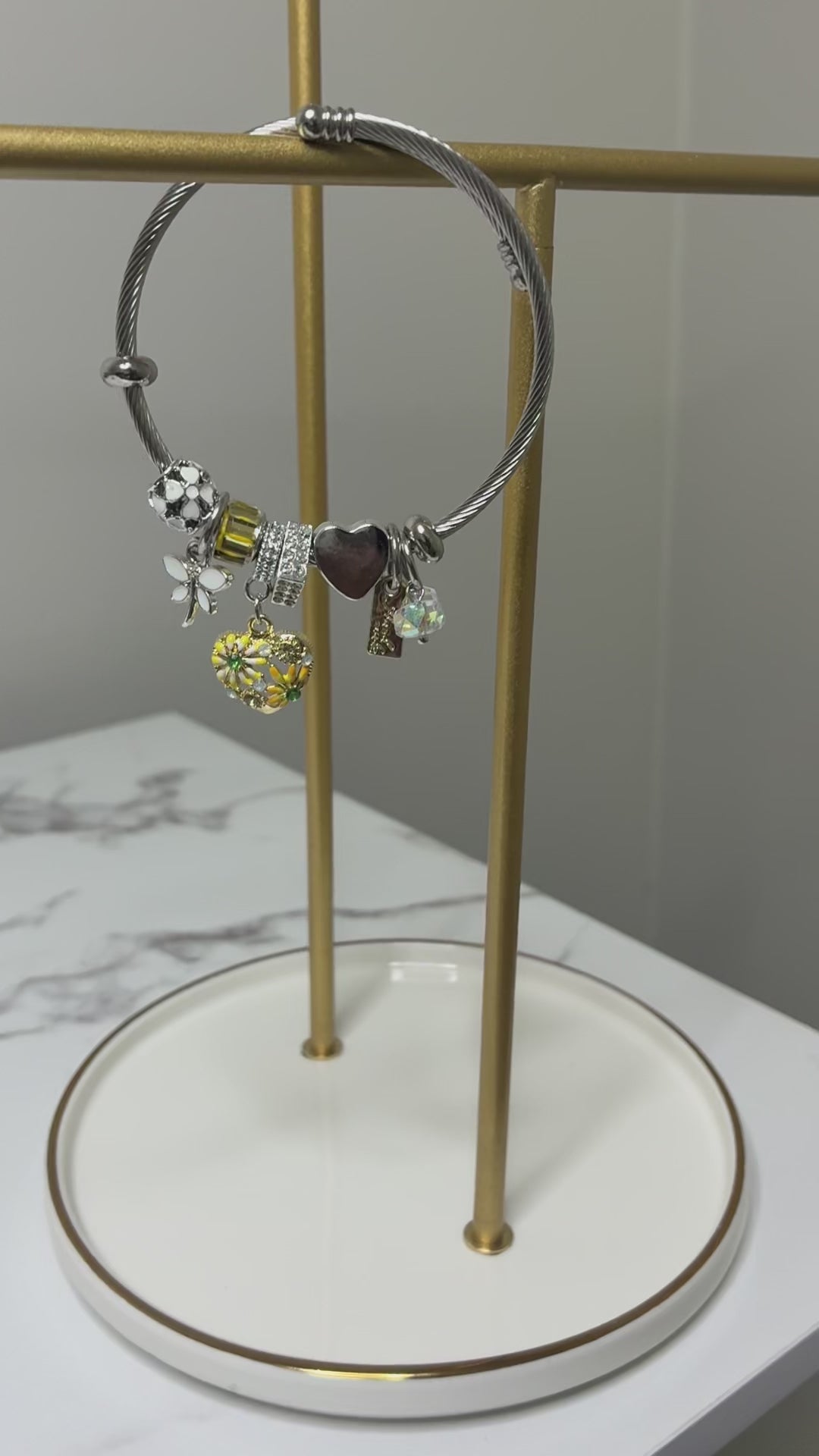 Yellow Charm Bangle