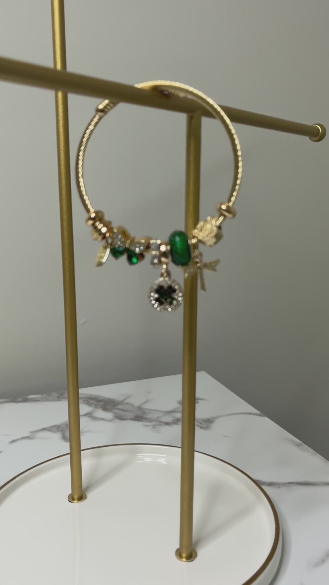 Green Charm Bangle